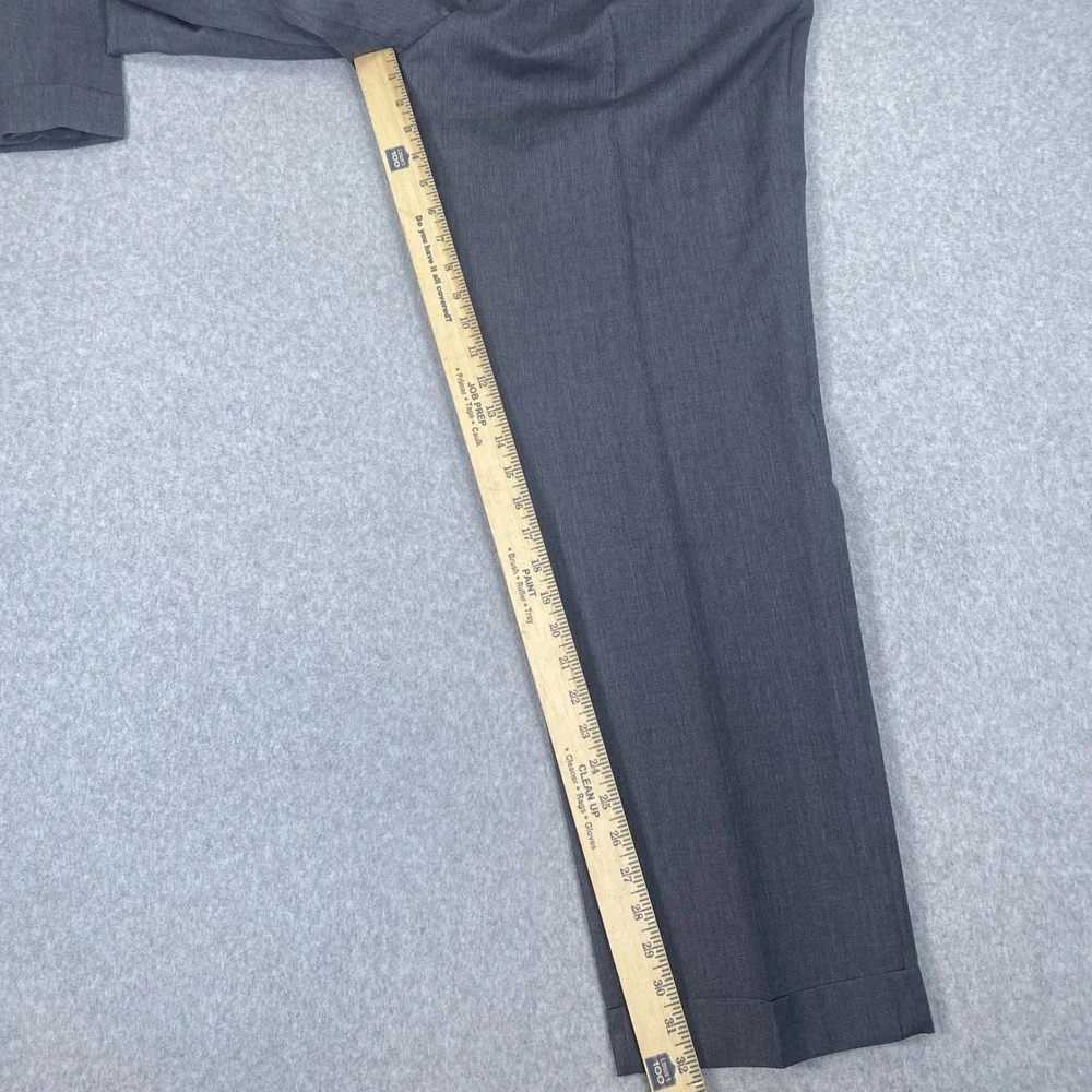 Lauren Ralph Lauren Dress Pants Mens 40x32 Gray Wool Pleated Cuffed Trousers